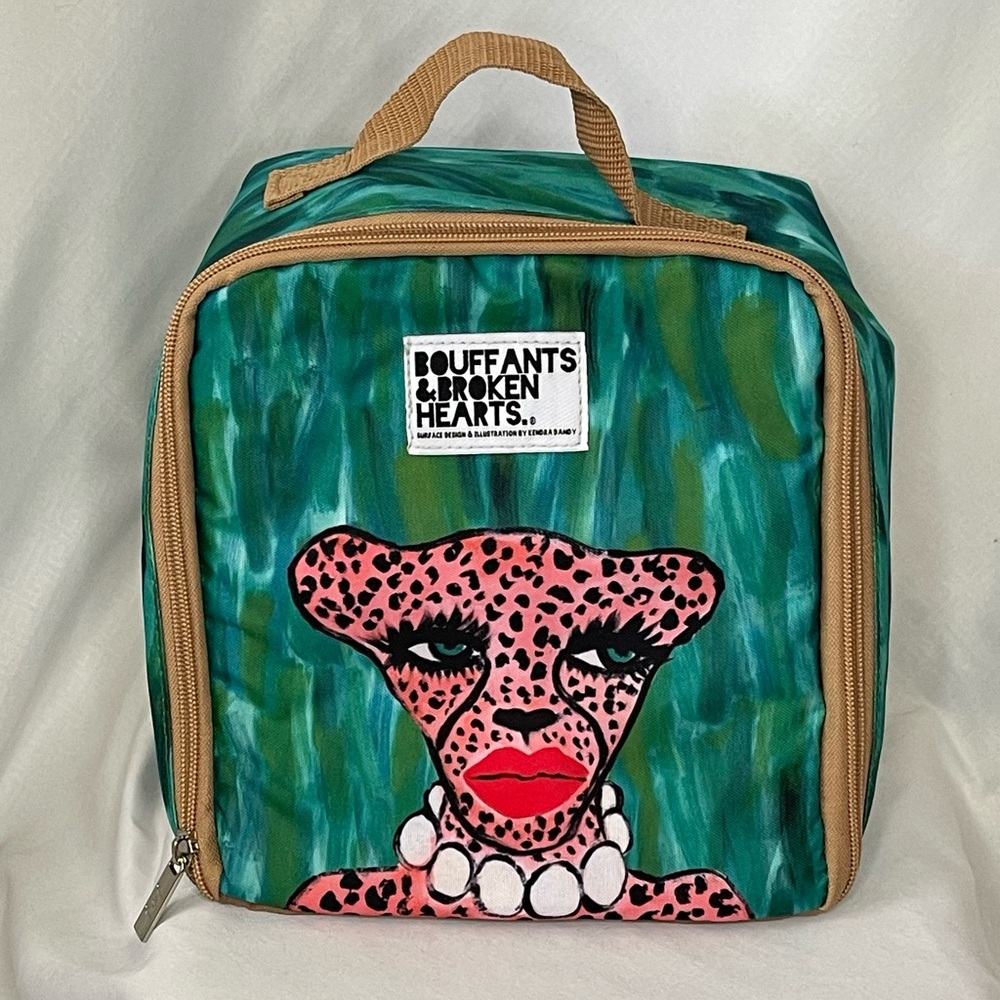 NWOT Fit+Fresh Artist Collection Insulated Lunch Bag Cheetah Print Kendra Dandy